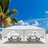 10'x20' Outdoor Party Tent with 6 Removable Sidewalls, Waterproof Canopy Patio Wedding Gazebo, White 40291651