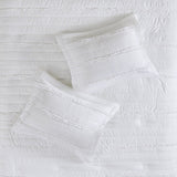 5 Piece Microfiber Ruffled Comforter Set White King B03596866