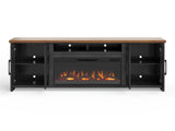 97 inch Fireplace TV Stand Console for TVs up to 100 inches, Minimal Assembly, Black and Whiskey B108P160223