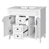 36'' Bathroom Vanity with Top Sink, Modern Bathroom Storage Cabinet with 2 Soft Closing Doors and 2 N710P230231K