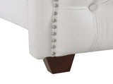 Marcella Upholstered Shelter Headboard Bed Set, King, Bright White Polyester B2719P238227