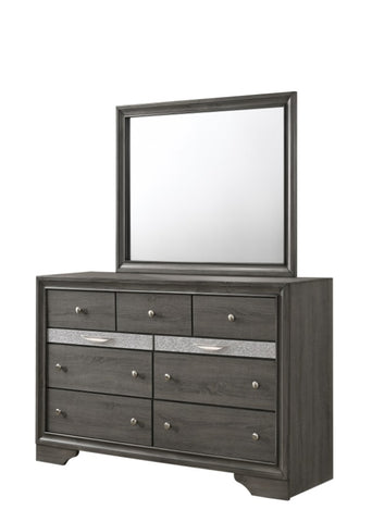 ZUN Traditional 7 Drawer Dresser made with Wood in Gray 808857668714