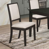 Cream and Black Upholstered Side Chairs B062P145454