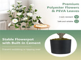 2 Pack White Artificial Camellia Tree with Blooming Flower 75346222