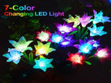 4 packs of solar lights, with 16 larger artificial lilies, multi-color color changing lights, solar 34577236