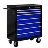7 DRAWERS MULTIFUNCTIONAL TOOL CART WITH WHEELS-BLACKBLUE W1102P160642