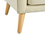 Mid-Century Modern Armchair - Tufted Fabric Accent Chair with Solid Wood Legs for Living Room, N767P419113B