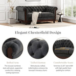 ZUN VIVALUX 59.44" Chesterfield Velvet Loveseat Sofa,2-Person Rolled Arm Dutch Plush Upholstered Sofa N762P178705E