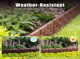 12PCS Stone Effect Garden Edging Flexible Landscape Border Fence PP Weather Resistant Decorative 13577149