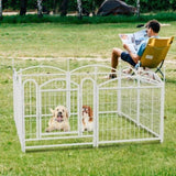 ZUN Dog Playpen Indoor 24 inch 8 Panels Metal Dog Pen Pet Dog Fence Outdoor Exercise Pen with Doors, W368P233997