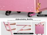 Portable Nail Table, Rolling Manicure Table w/3 Color Light and Speaker, Portable Nail Tech Desk, 08904385
