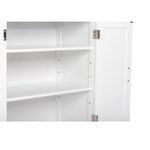 ZUN [FCH] Storage Bathroom Cabinet, 2 Doors 5 Drawers Bathroom Cabinet, White 13184001