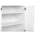 ZUN [FCH] Storage Bathroom Cabinet, 2 Doors 5 Drawers Bathroom Cabinet, White 13184001