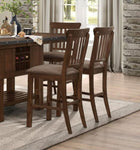 ZUN Dark Brown Finish Counter Height Chairs Set of 2 Wooden Dining Classic Dining Kitchen Furniture B011P191860