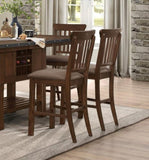ZUN Dark Brown Finish Counter Height Chairs Set of 2 Wooden Dining Classic Dining Kitchen Furniture B011P191860