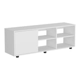 Adel 51" Wide Tv Stand with One Door Cabinet , Four Open Shelves, Cable Management, Living, Tv B070P254800