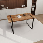 ZUN 59 " dining table modern industrial rectangular MDF natural wood , 4-6 people, 1.5" thick 88929839