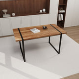 59 " dining table modern industrial rectangular MDF natural wood , 4-6 people, 1.5" thick W2189P181636