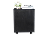 Black Wood Grain Density Board Three Drawers Wooden Filing Cabinet 04676265