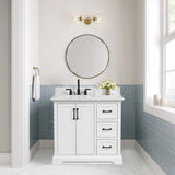 ZUN 37'' Bathroom Vanity, Solid Wood Frame Bathroom Storage Cabinet, Freestanding Vanity with Top W1059P180080