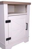 Farmhouse Nightstand , Beside Table with Barn Door, Modern End Side Table with Storage for Bedroom, W3151P264507