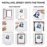 Shirt Display Frame With UV Resistant Acrylic and Hanger, Wall Mounted Baseball Basketball Football 20895616