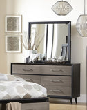 ZUN Classic 1pc Bedroom Storage Dresser of 6 Drawers Black Gray Finish Modern Wooden Furniture Tapered B011P178525