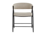 25'' Seat Height Modern Fabric Bar Stools with Back, Black Metal Frame, Comfortable Counter Stools N780P369956B