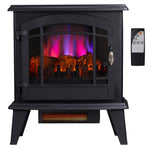 ZUN 20" Electric Fireplace Stove, Freestanding Indoor Fireplace Heater with 3-Level Dimmable Flame 18893403