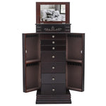 ZUN Jewelry Armoire with Mirror, 8 Drawers & 16 Necklace Hooks, 2 Side Swing Doors 62583884