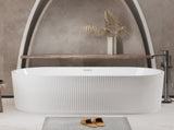 67" Linear Acrylic Freestanding Bathtub,Stand Alone Soaker Tub, Glossy White Acrylic, Toe-tap Chrome W1675P423113