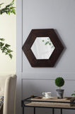 ZUN 18.5" x 18.5" Hexagon Mirror with Solid Wood Frame, Wall Decor for Living Room Bathroom Hallway, W2078133975