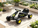 Black 3-6 Years Kids Pedal Go Kart Outdoor Racer Ride On Car, Adjustable Seat with Backrest, Boys 96191989