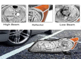 FOR 08-12 HONDA ACCORD SEDAN CHROME HOUSING AMBER CORNER HEADLIGHT HEAD LAMPS 32929479