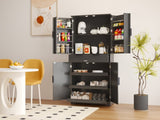 72"H Kitchen Pantry Cabinet with 3 Keyboard Drawers, Freestanding Bathroom Cabinet with 6 Door W2917P294985