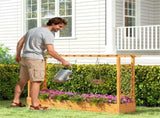 Wooden Raised Garden Bed with Trellis & Flat Roof, Open-Ended Base Planter Box for Climbing 32253535