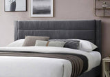 Luxury Contemporary Look 1pc Queen Size Bed w Storage Drawer Charcoal Corduroy Headboard Bedframe B011P238964