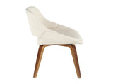 Mid-Century Modern Dining/Accent Chair in Walnut and Cream Noise Fabric - Set of 2 B202P223853