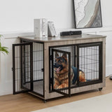 ZUN Dog Crate Furniture, Large Dog Kennel, 43"Wooden Pet Furniture with Pull-Out Tray, Home and Indoor W1212120269