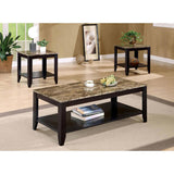 Cappuccino 3-Piece Faux Marble Top Occasional Set B062P153834