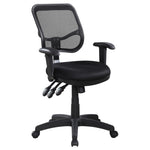 ZUN Black Swivel Office Chair with Armrest B062P153787