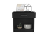 Nightstand 21"H, One Drawer, Low Shelf, Superior Top, Black B097132927