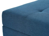 Navy Blue Tufted Ottoman, Fabric Upholstered Footrest with Wood Legs, 28.86"L Indoor Ottoman for N779P445624N