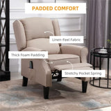 ZUN Dark Beige Recliner Chair. Wingback Single Sofa with Vibration Massage, Heat, Push Back 88569258