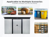 8ft x 6ft Outdoor Metal Storage with Lockable Sliding Doors and Transparent plate for Garden, Lawn 46725600