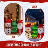 Set of 3 Lighted Santa and Snowman and Xmas Tree Christmasations, Pre-lit Pull Up Holiday 56329969