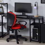 Rectangular Writing Desk with 2 Tier Shelf, Black B016P312622