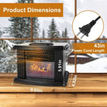 ZUN Electric Fireplace Heater 800W Artificial Flame Stove Heater with Accurate Digital Thermostat Timer 26779855