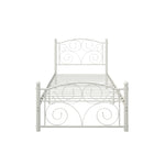 ZUN Twin Size Unique Flower Sturdy System Metal Bed Frame with Headboard and Footboard W21428124