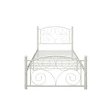 ZUN Twin Size Unique Flower Sturdy System Metal Bed Frame with Headboard and Footboard W21428124